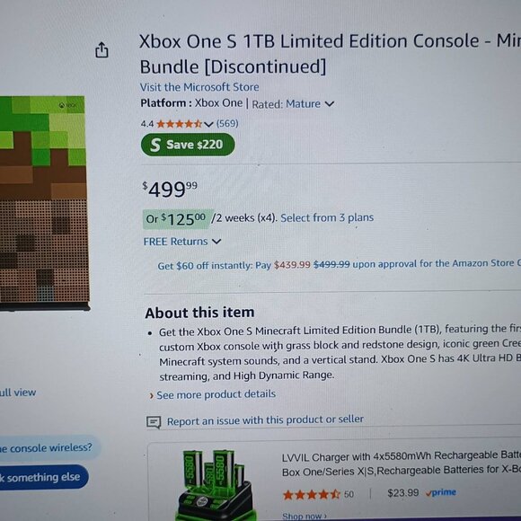 Minecraft Xbox One S. Good working condition. Factory reset. - Picture 7 of 13